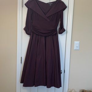 Purple flare cocktail dress